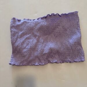 Hollister Purple Sleeveless Tie-back Shirred Bandeau Crop Top